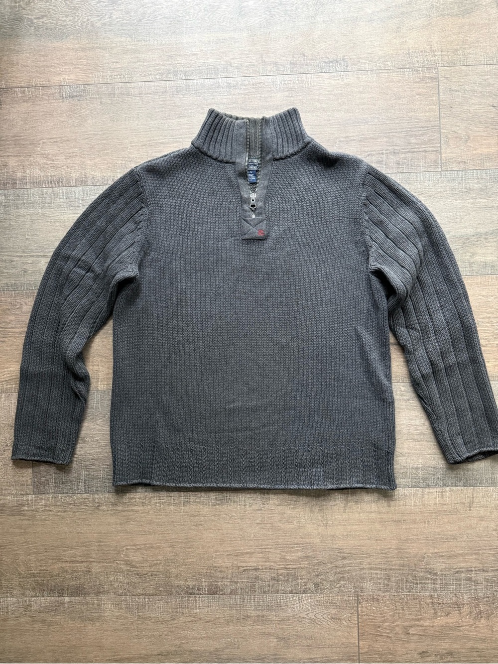Vintage Ralph Lauren Quarter Zip Cotton Sweater with RL Embroidery